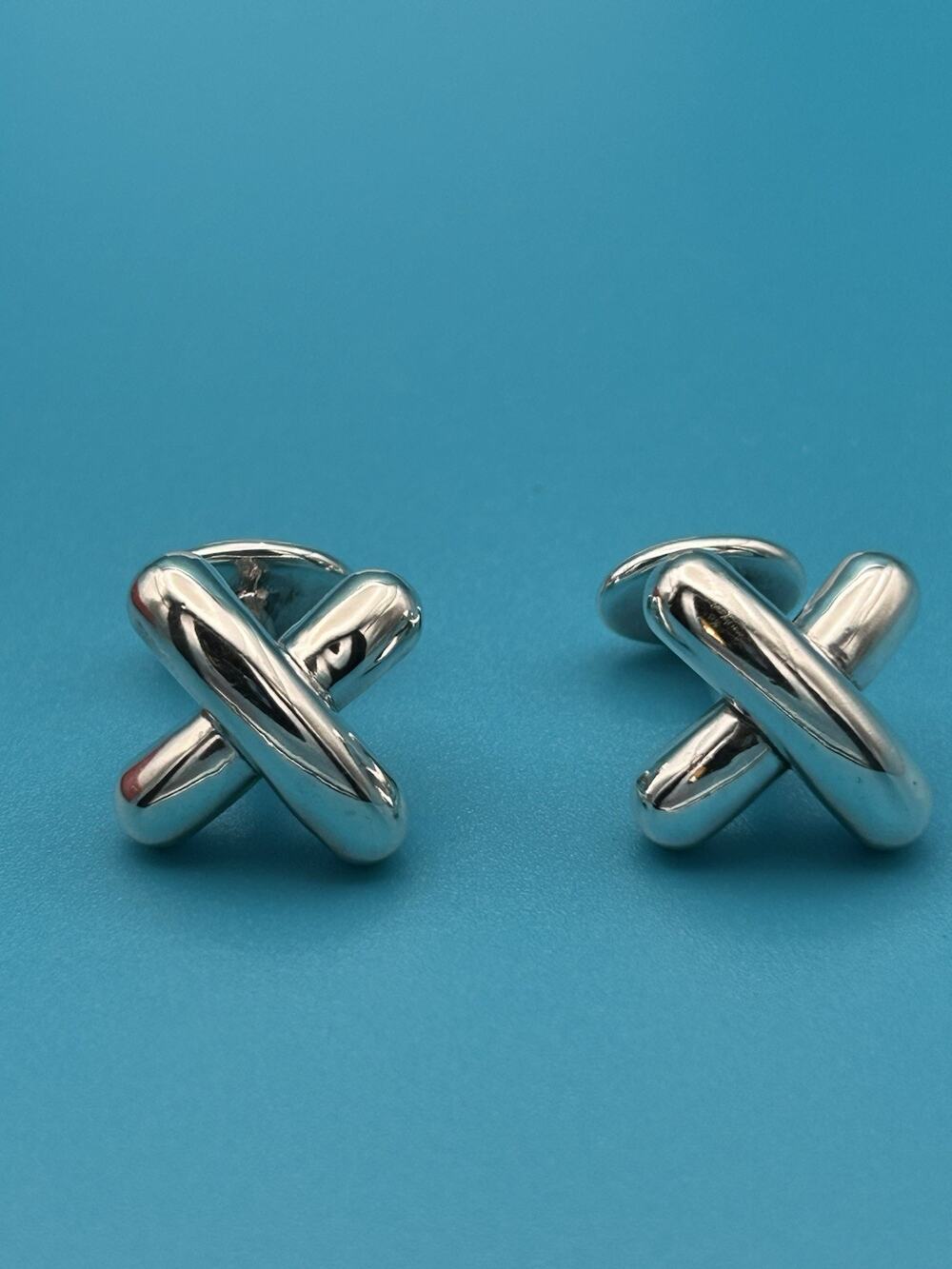 James Avery Retired 925 Sterling Silver Vintage Puffy Letter X Kisses Cufflinks